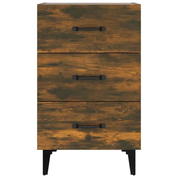 vidaXL sengebord 40x40x66 cm konstrueret træ røget egetræsfarve