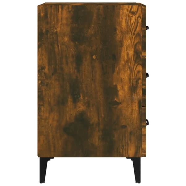 vidaXL sengebord 40x40x66 cm konstrueret træ røget egetræsfarve