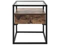 Miniatyrbillede 6 af 9: Sidebord i Mørkt Træ med sort Metalstel og Glasplade 54 x 43 x 43 cm Opbevaringsfunktion Rektangulært moderne design