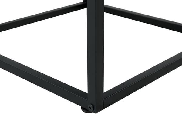 Sidebord i Mørkt Træ med sort Metalstel og Glasplade 54 x 43 x 43 cm Opbevaringsfunktion Rektangulært moderne design