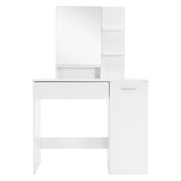 Garderobeskab med spejl 90x38x138 cm Hvid MDF ML-Design