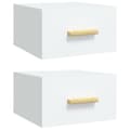Miniatyrbilde 1 av 11: vidaXL Veggmonterte nattbord 2 stk hvit 35x35x20 cm