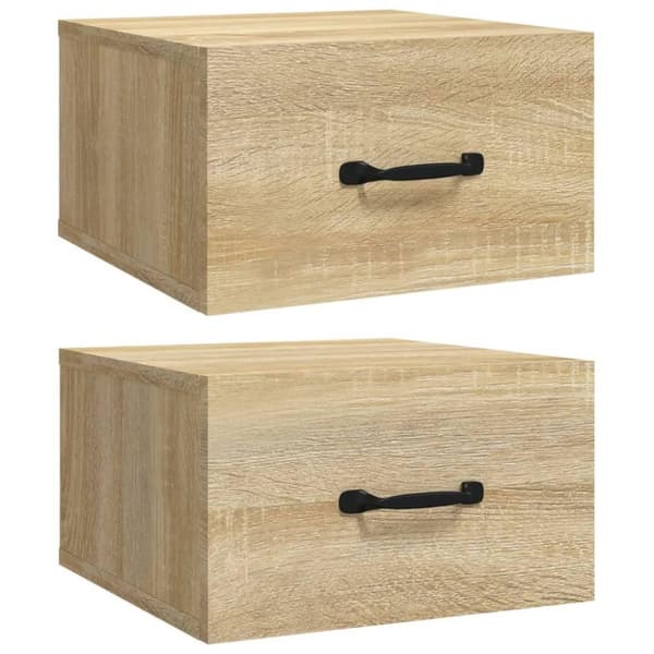 vidaXL Veggmontert nattbord 2 stk sonoma eik 35x35x20 cm