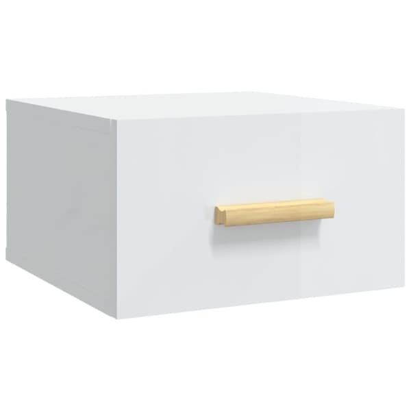 vidaXL Väggmonterade sängbord 2 st vit högglans 35x35x20 cm