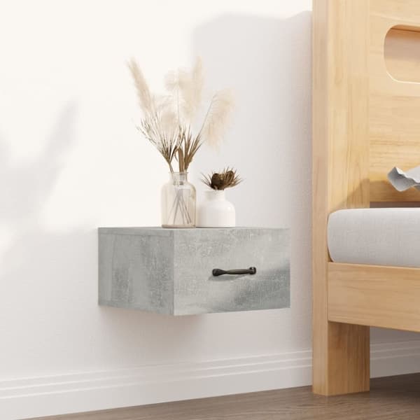 vidaXL Väggmonterat sängbord betonggrå 35x35x20 cm