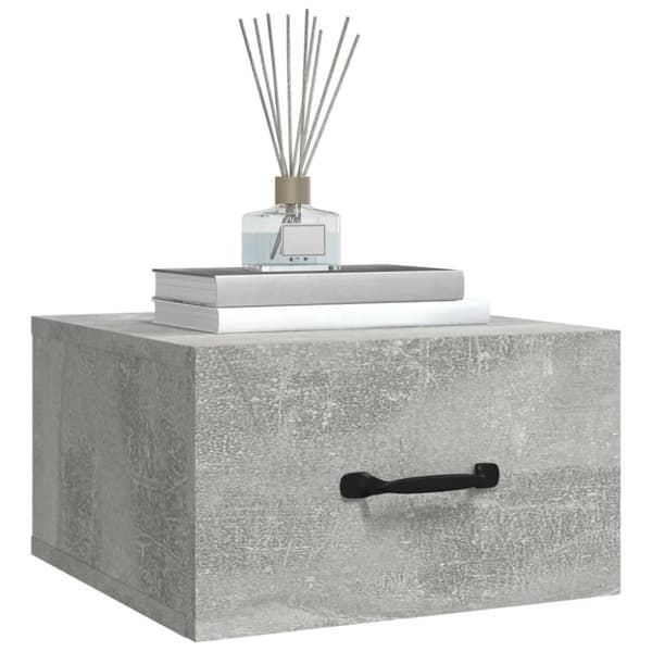vidaXL Veggmontert nattbord 2 stk betonggrå 35x35x20 cm