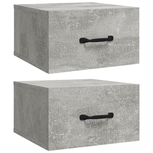 vidaXL Veggmontert nattbord 2 stk betonggrå 35x35x20 cm