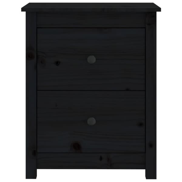 vidaXL Nattbord 2 stk svart 50x35x61,5 cm heltre furu