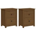 Miniatyrbilde 1 av 11: vidaXL Nattbord 2 stk honningbrun 50x35x61,5 cm heltre furu