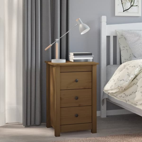 vidaXL Nattbord 2 stk honningbrun 40x35x61 cm heltre furu