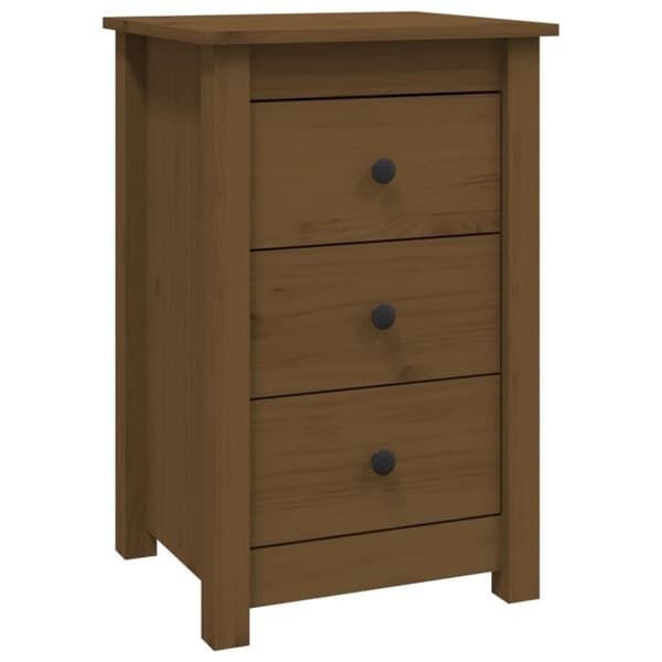 vidaXL Nattbord 2 stk honningbrun 40x35x61 cm heltre furu