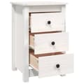 Miniatyrbilde 3 av 10: vidaXL Nattbord hvit 40x35x61,5 cm heltre furu