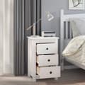 Miniatyrbilde 5 av 10: vidaXL Nattbord hvit 40x35x61,5 cm heltre furu