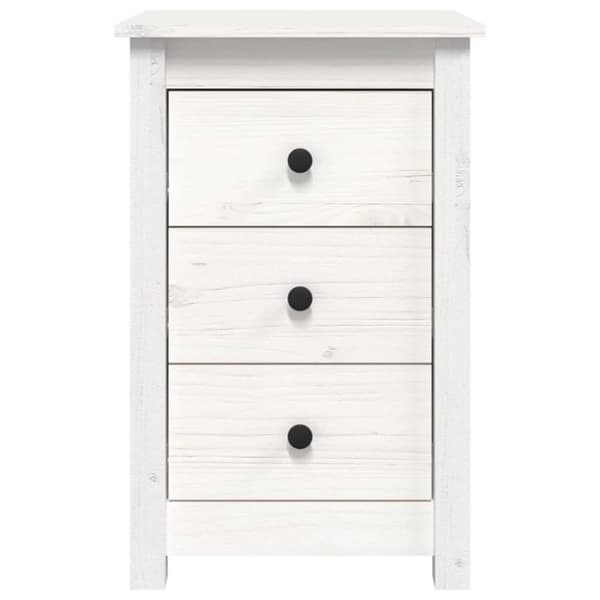 vidaXL Nattbord hvit 40x35x61,5 cm heltre furu