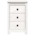 Miniatyrbilde 2 av 10: vidaXL Nattbord hvit 40x35x61,5 cm heltre furu
