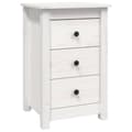 Miniatyrbilde 1 av 10: vidaXL Nattbord hvit 40x35x61,5 cm heltre furu