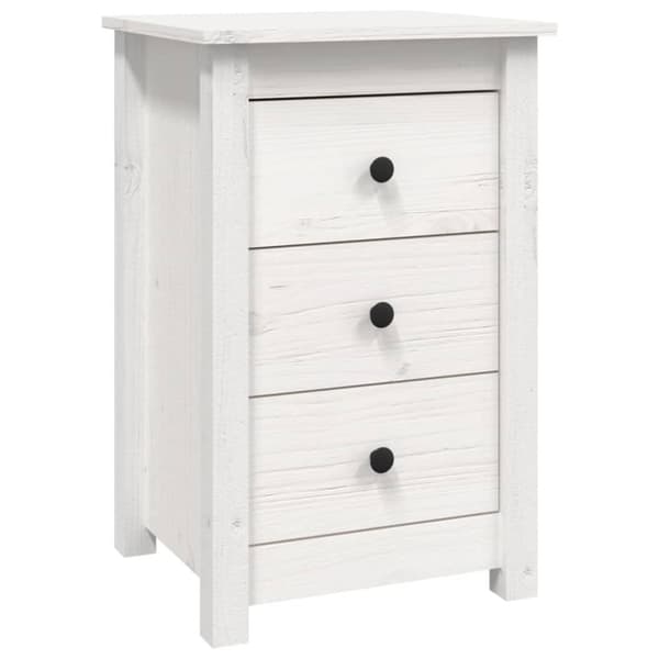 vidaXL Nattbord hvit 40x35x61,5 cm heltre furu