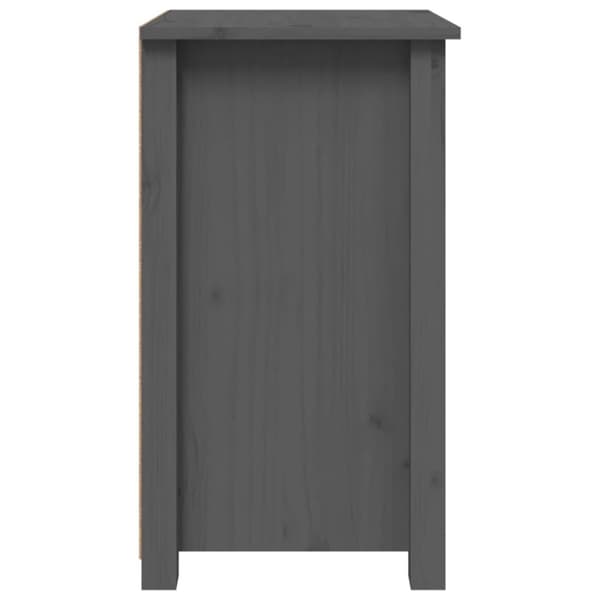 vidaXL Sängbord grå 40x35x61,5 cm massiv furu