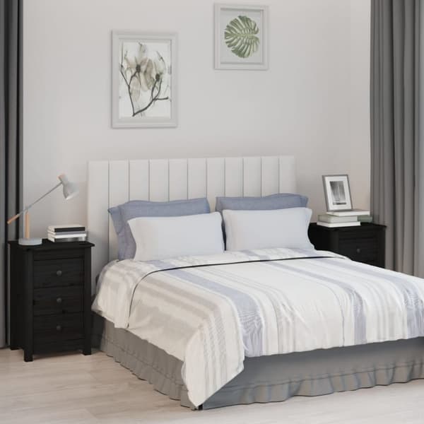 vidaXL Nattbord 2 stk svart 40x35x61,5 cm heltre furu