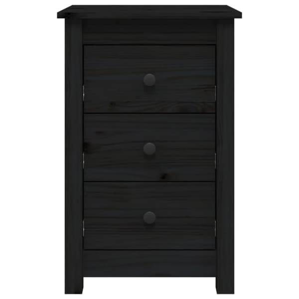 vidaXL Sängbord svart 40x35x61,5 cm massiv furu