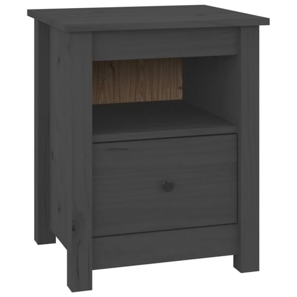vidaXL Nattbord grå 40x35x49 heltre furu