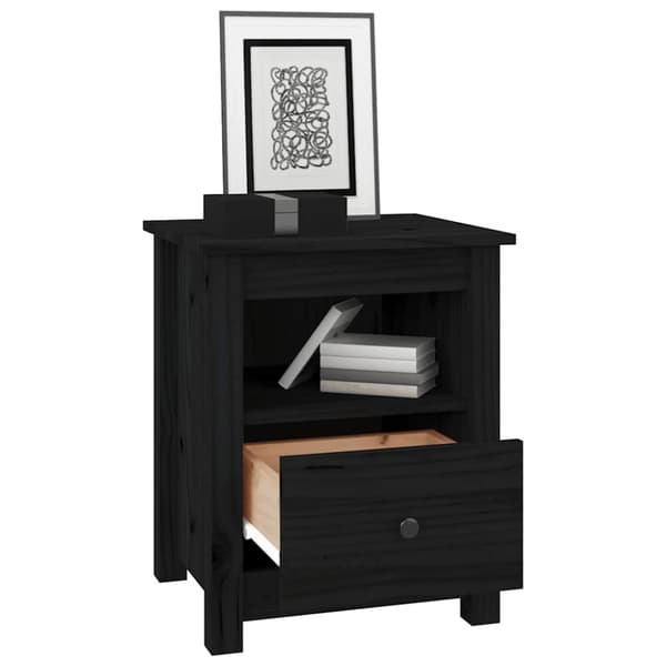 vidaXL Nattbord 2 stk svart 40x35x49 cm heltre furu