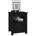 Miniatyrbilde 5 av 11: vidaXL Nattbord 2 stk svart 40x35x49 cm heltre furu