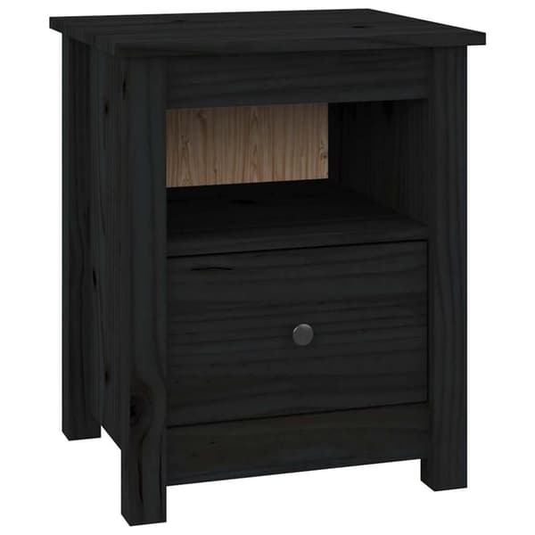 vidaXL Nattbord 2 stk svart 40x35x49 cm heltre furu
