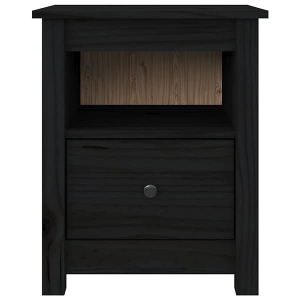 vidaXL Nattbord 2 stk svart 40x35x49 cm heltre furu