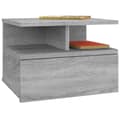 Miniatyrbilde 3 av 9: vidaXL Flytende nattbord 2 stk grå sonoma 40x31x27 cm konstruert tre