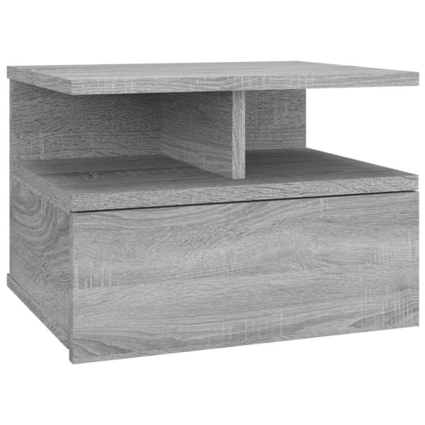 vidaXL Flytende nattbord 2 stk grå sonoma 40x31x27 cm konstruert tre
