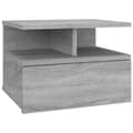Miniatyrbilde 4 av 9: vidaXL Flytende nattbord 2 stk grå sonoma 40x31x27 cm konstruert tre