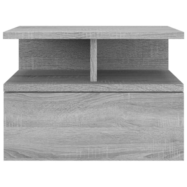 vidaXL Flytende nattbord 2 stk grå sonoma 40x31x27 cm konstruert tre