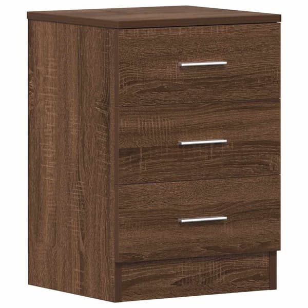 vidaXL Sängbord brun ek 38x35x56 cm konstruerat trä