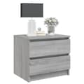 Miniatyrbilde 6 av 8: vidaXL Nattbord 2 stk grå sonoma 50x39x43,5 cm konstruert tre