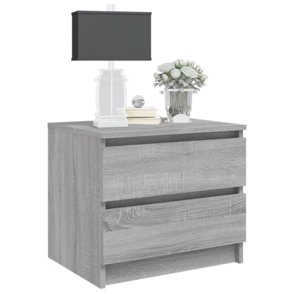 vidaXL Nattbord 2 stk grå sonoma 50x39x43,5 cm konstruert tre