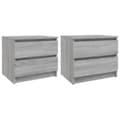 Miniatyrbilde 2 av 8: vidaXL Nattbord 2 stk grå sonoma 50x39x43,5 cm konstruert tre