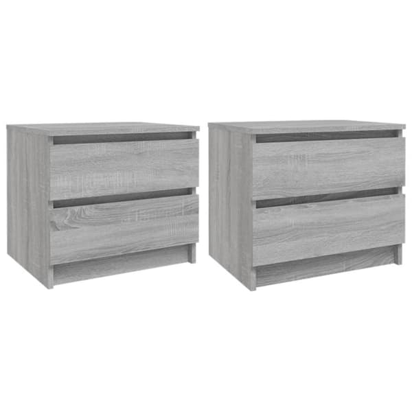 vidaXL Nattbord 2 stk grå sonoma 50x39x43,5 cm konstruert tre