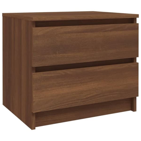 vidaXL Sängbord brun ek 50x39x43,5 cm konstruerat trä