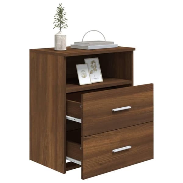 vidaXL Sängbord 2 st brun ek 50x32x60 cm