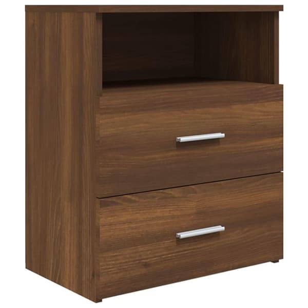 vidaXL Sängbord 2 st brun ek 50x32x60 cm