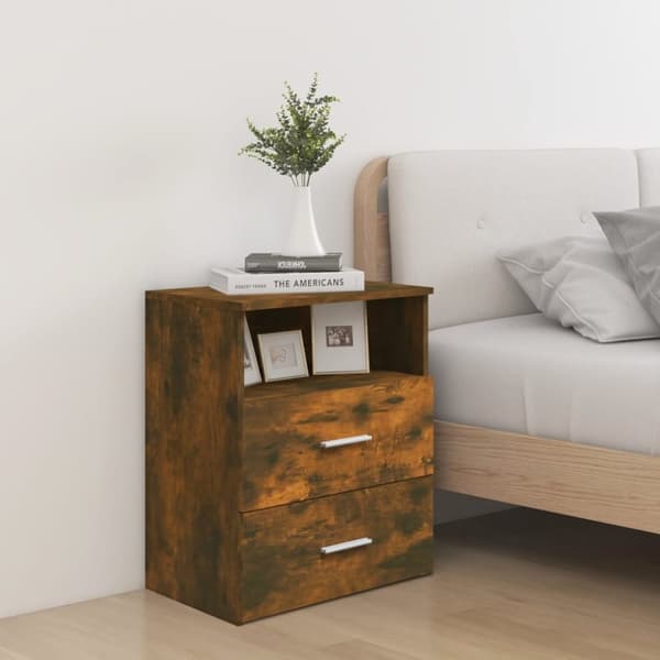 vidaXL Nattbord 2 stk røkt eik 50x32x60 cm