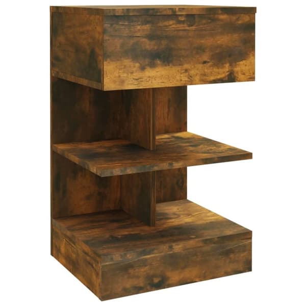 vidaXL Nattbord røkt eik 40x35x65 cm konstruert tre
