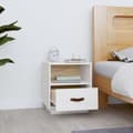 Miniatyrbilde 3 av 11: vidaXL Nattbord hvit 40x34x45 cm heltre furu