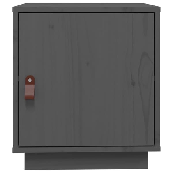 vidaXL Nattbord grå 40x34x45 cm heltre furu