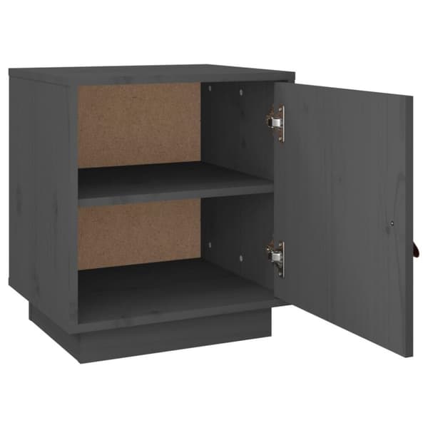 vidaXL Nattbord grå 40x34x45 cm heltre furu