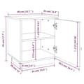 Miniatyrbilde 11 av 11: vidaXL Nattbord grå 40x34x45 cm heltre furu