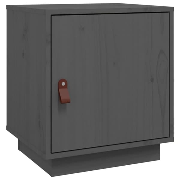 vidaXL Nattbord grå 40x34x45 cm heltre furu
