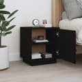Miniatyrbilde 3 av 11: vidaXL Nattbord svart 40x34x45 heltre furu