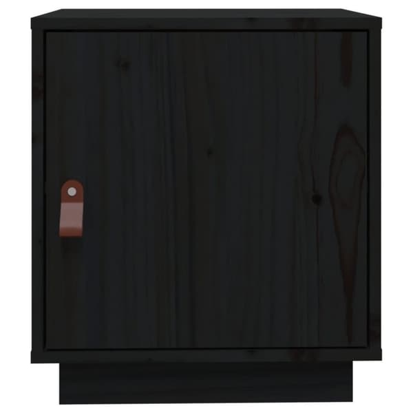 vidaXL Nattbord svart 40x34x45 heltre furu